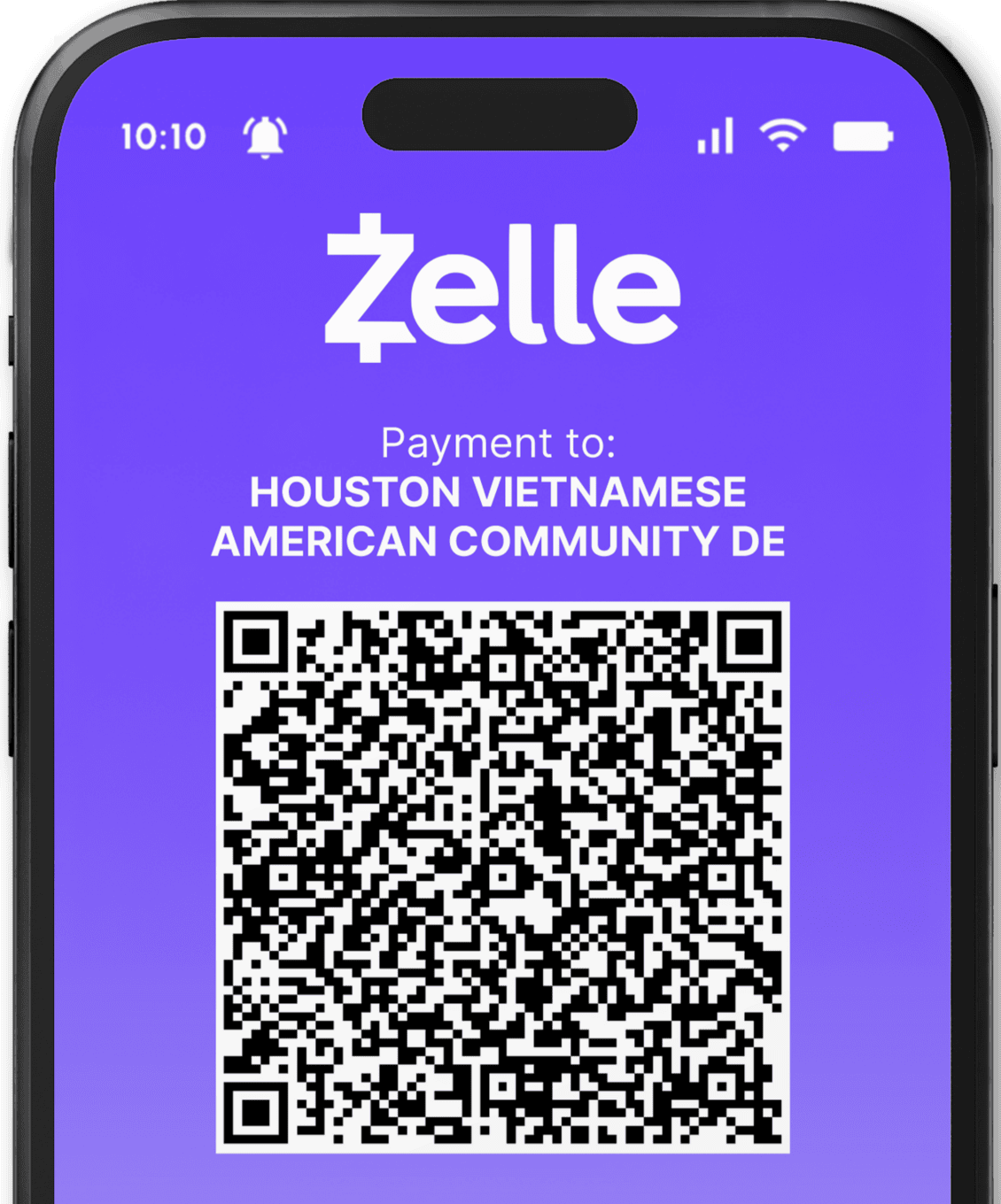Zelle payment mockup