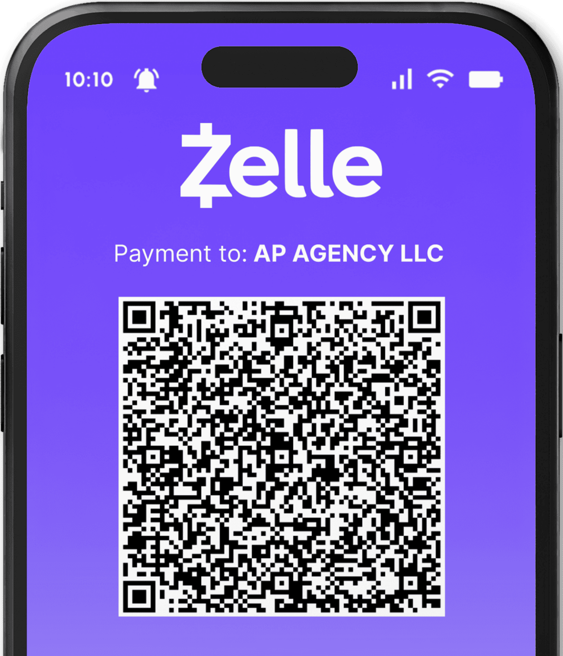 Zelle payment mockup